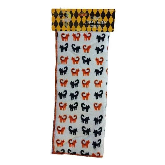 Retro Halloween Themed Pot Holders Dish Mat And Tapestry Kitchen Lot NWT - Picture 10 of 17